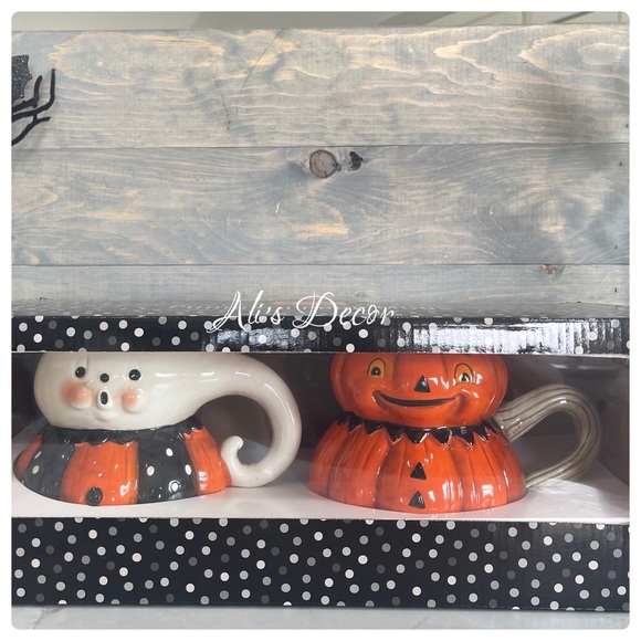 Johanna Parker Other - Johanna Parker Halloween Pumking Peep Mug Set NWT